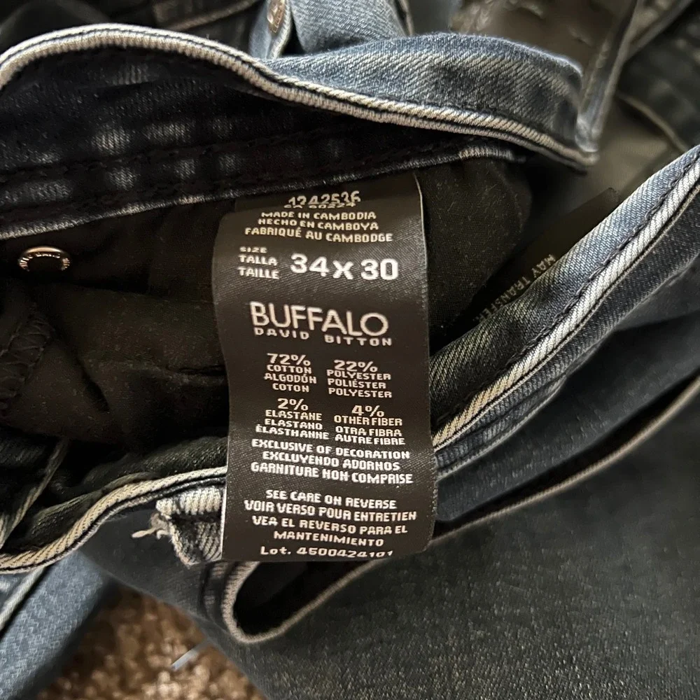 Buffalo David Bitton Jeans Slim Stretch Comfort Fit Blue Wash Mens Size‎ 34x30